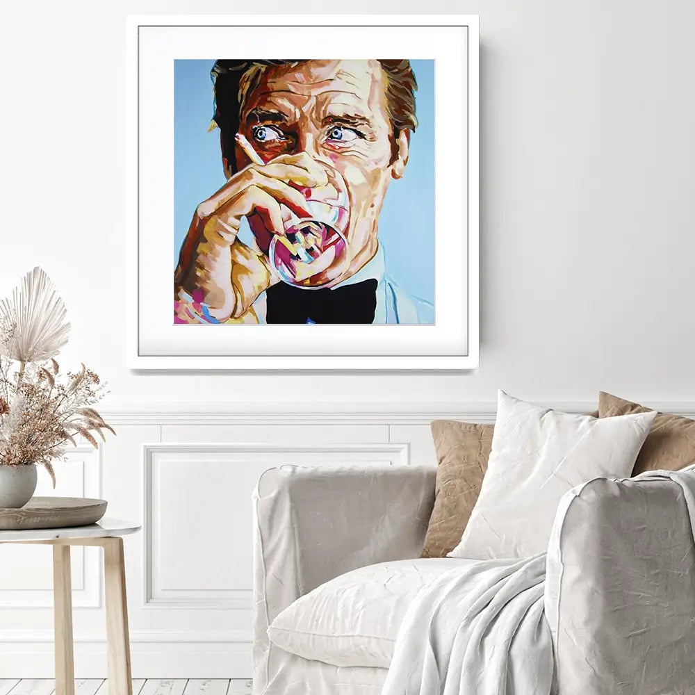 Roger Moore Square Framed Art Print Roger Moore Square Framed Art Print wall art product Juliet Stockton