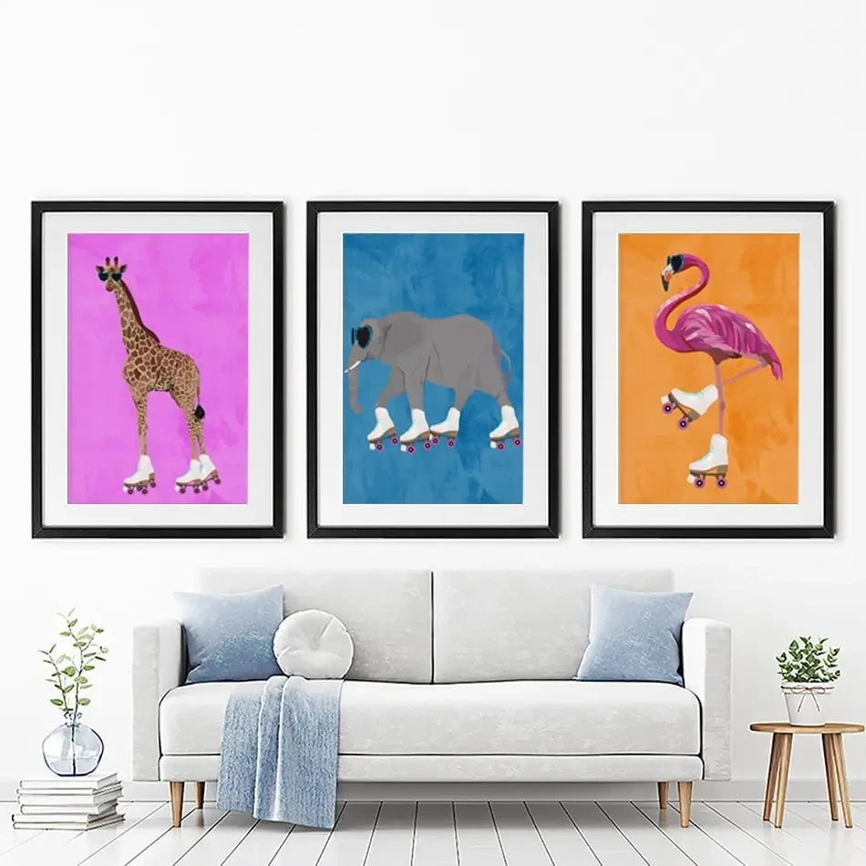 Rollerskating Crew Framed Art Print Trio Rollerskating Crew Framed Art Print Trio wall art product Sarah Manovski