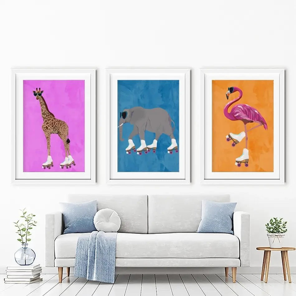 Rollerskating Crew Framed Art Print Trio Rollerskating Crew Framed Art Print Trio wall art product Sarah Manovski