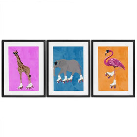 Rollerskating Crew Framed Art Print Trio Rollerskating Crew Framed Art Print Trio wall art product Sarah Manovski