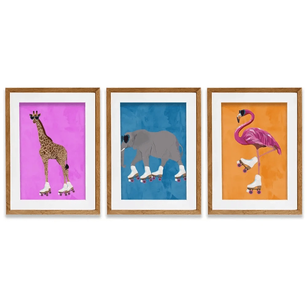 Rollerskating Crew Framed Art Print Trio Rollerskating Crew Framed Art Print Trio wall art product Sarah Manovski