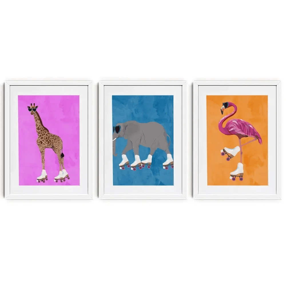 Rollerskating Crew Framed Art Print Trio Rollerskating Crew Framed Art Print Trio wall art product Sarah Manovski