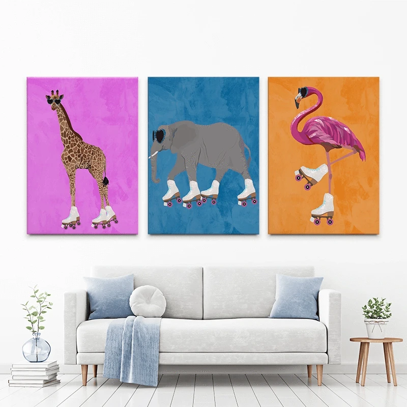 Rollerskating Crew Trio Canvas Print Rollerskating Crew Trio Canvas Print wall art product Sarah Manovski