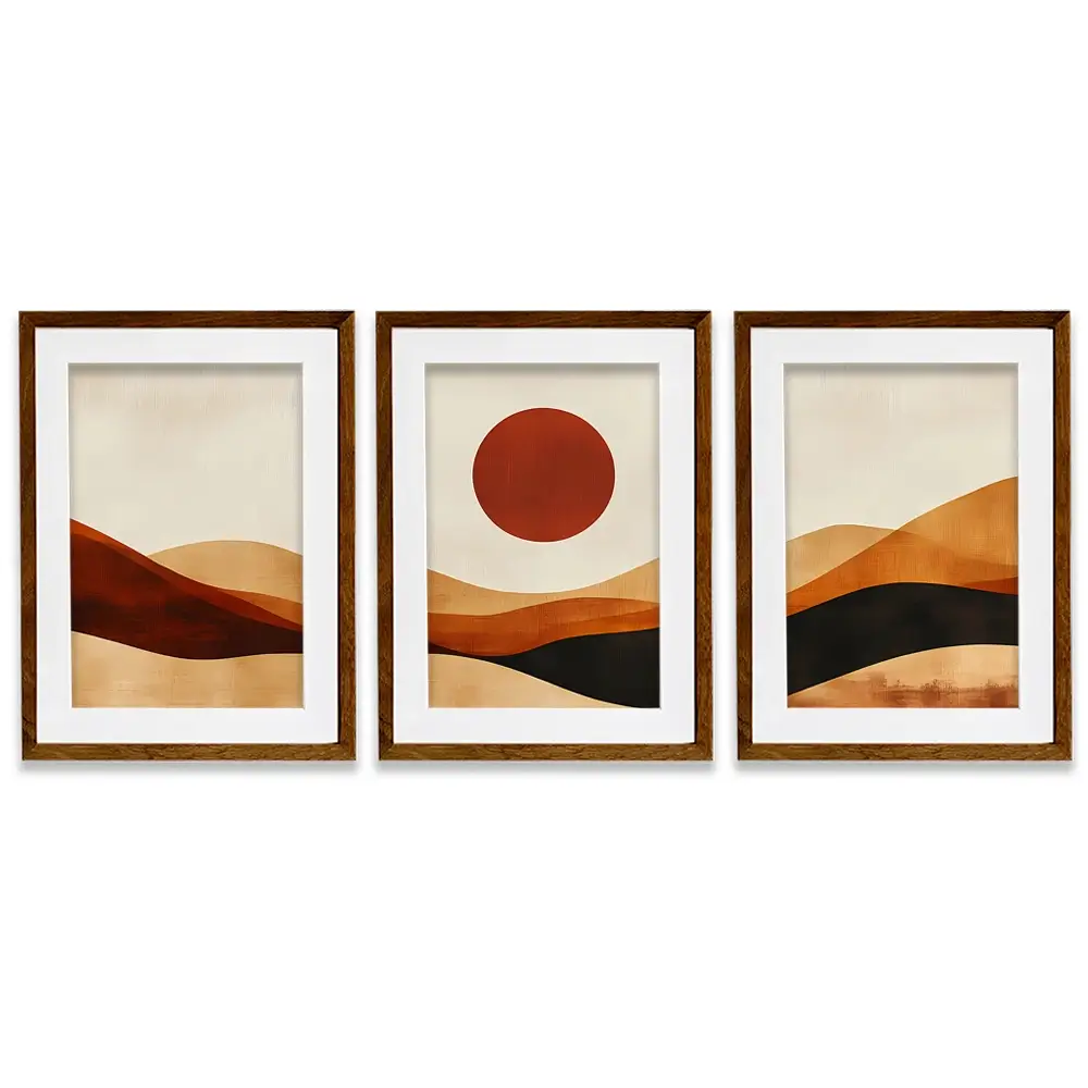 Rolling Hills And Moon Framed Art Print Trio Rolling Hills And Moon Framed Art Print Trio wall art product IAmHomeStudio