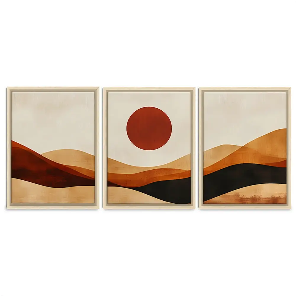 Rolling Hills And Moon Trio Canvas Print Rolling Hills And Moon Trio Canvas Print wall art product IAmHomeStudio