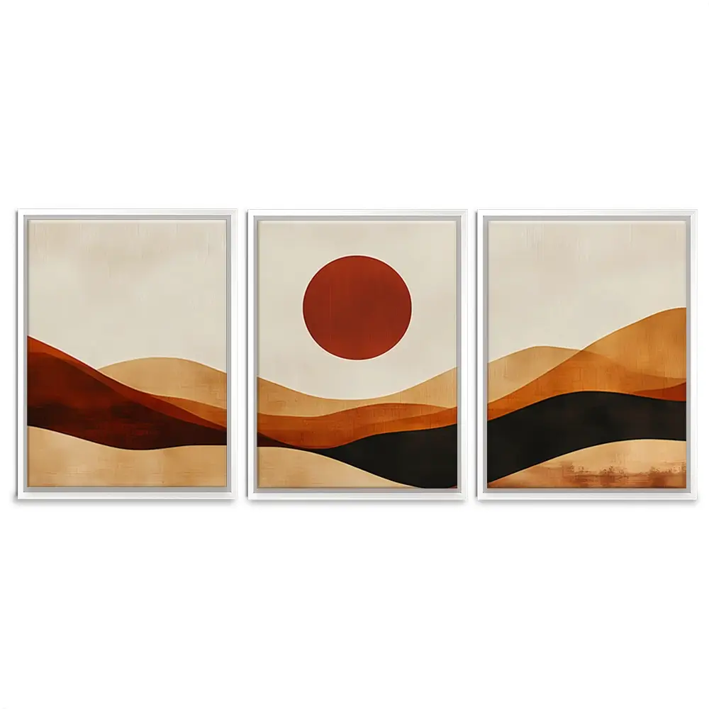 Rolling Hills And Moon Trio Canvas Print Rolling Hills And Moon Trio Canvas Print wall art product IAmHomeStudio