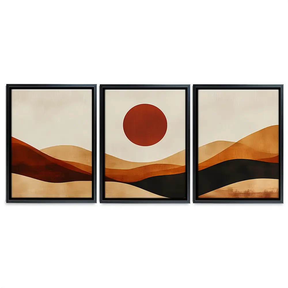 Rolling Hills And Moon Trio Canvas Print Rolling Hills And Moon Trio Canvas Print wall art product IAmHomeStudio