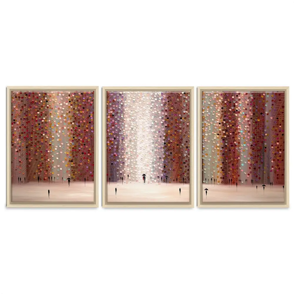 Romance And Rain Trio Canvas Print Romance And Rain Trio Canvas Print | Triptych Artwork wall art product Ekaterina Ermilkina