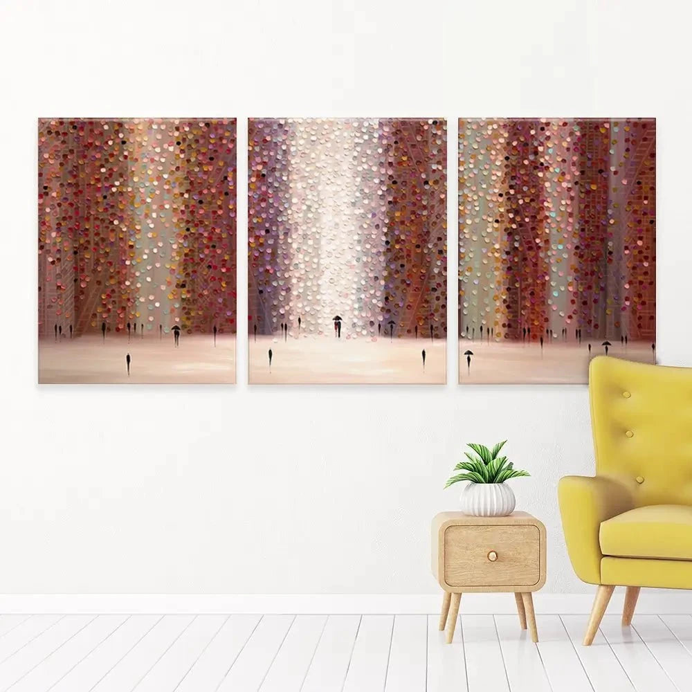 Romance And Rain Trio Canvas Print Romance And Rain Trio Canvas Print | Triptych Artwork wall art product Ekaterina Ermilkina