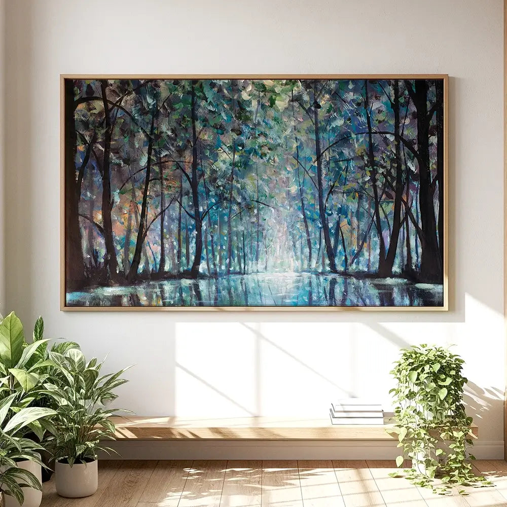 Romantic Rainy Blue Oversized Canvas Print Romantic Rainy Blue Oversized Canvas Print wall art product Art Print Shop