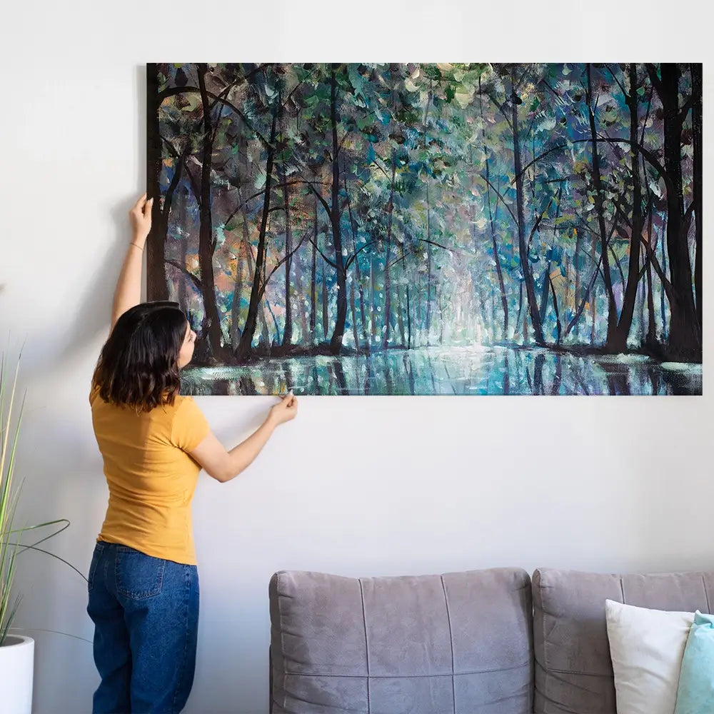 Romantic Rainy Blue Oversized Canvas Print Romantic Rainy Blue Oversized Canvas Print wall art product Art Print Shop