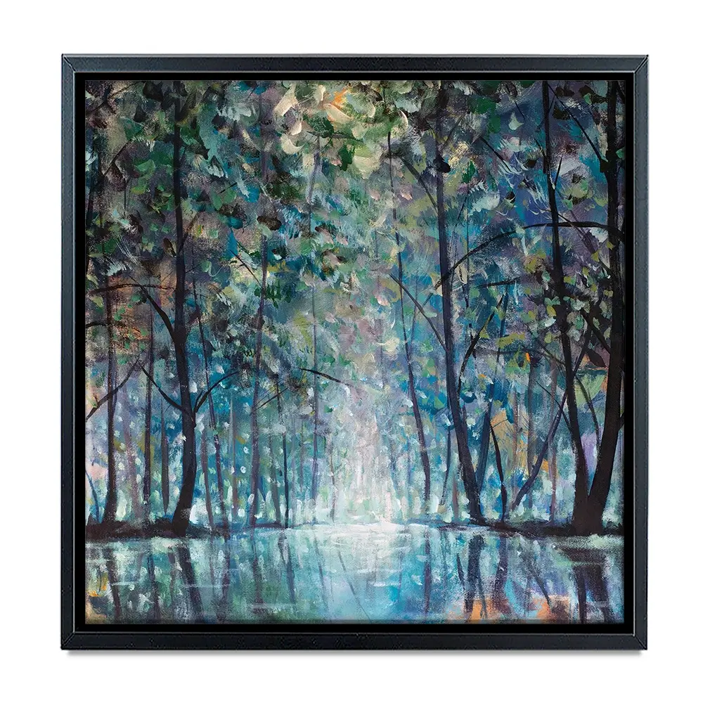 Romantic Rainy Blue Square Canvas Print Romantic Rainy Blue Square Canvas Print wall art product Valery Rybakow / Shutterstock