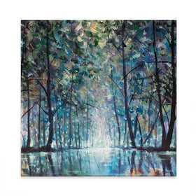 Romantic Rainy Blue Square Canvas Print Romantic Rainy Blue Square Canvas Print wall art product Valery Rybakow / Shutterstock