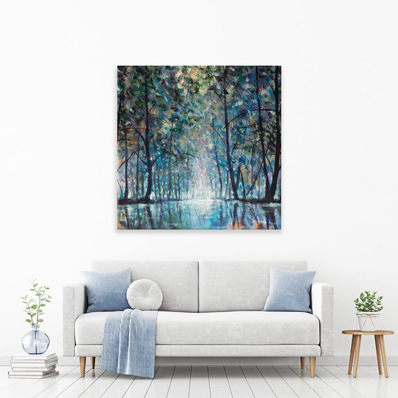 Romantic Rainy Blue Square Canvas Print wall art product Valery Rybakow / Shutterstock