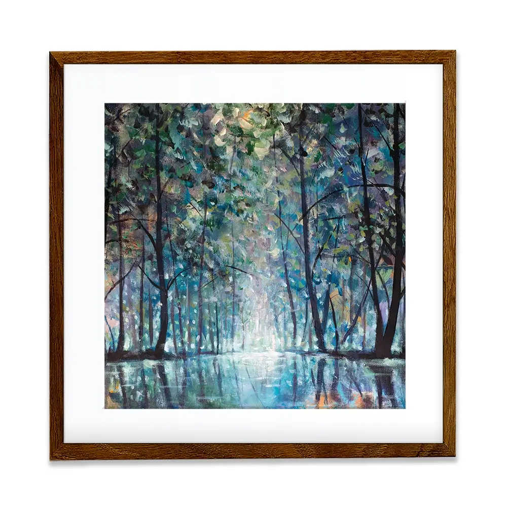 Romantic Rainy Blue Square Framed Art Print Romantic Rainy Blue Square Framed Art Print wall art product Valery Rybakow / Shutterstock