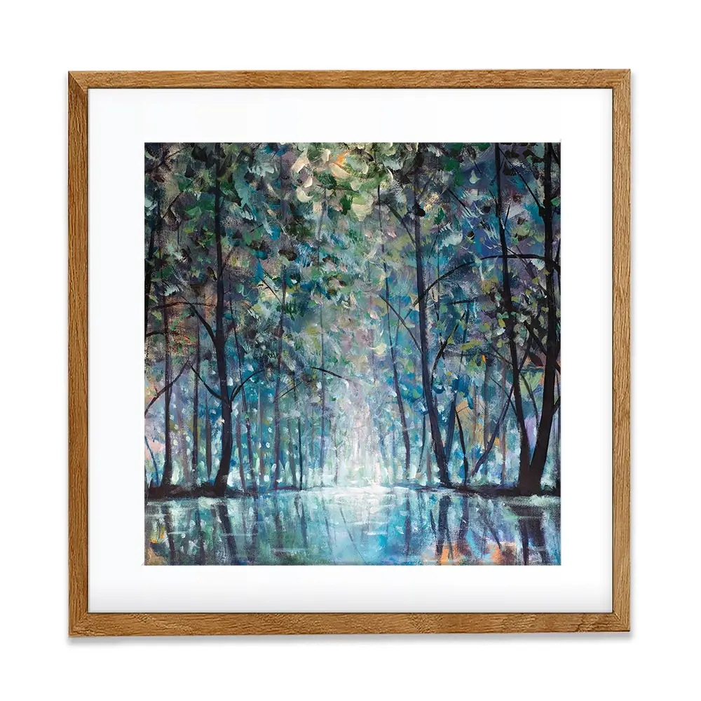 Romantic Rainy Blue Square Framed Art Print Romantic Rainy Blue Square Framed Art Print wall art product Valery Rybakow / Shutterstock