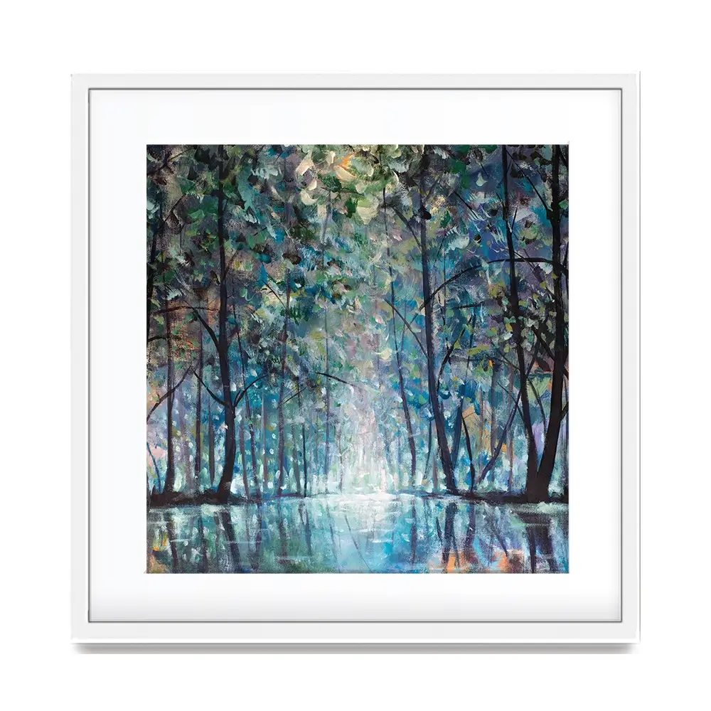 Romantic Rainy Blue Square Framed Art Print Romantic Rainy Blue Square Framed Art Print wall art product Valery Rybakow / Shutterstock