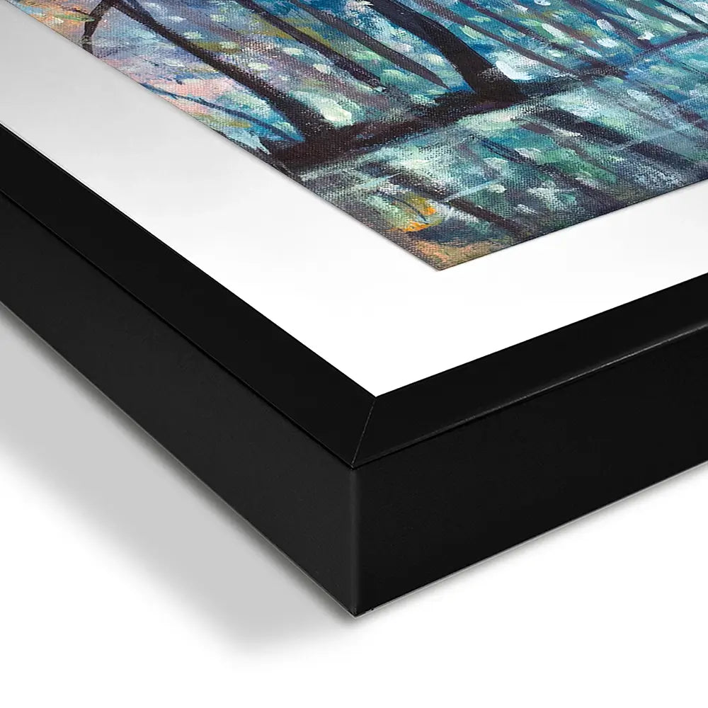 Romantic Rainy Blue Square Framed Art Print Romantic Rainy Blue Square Framed Art Print wall art product Valery Rybakow / Shutterstock