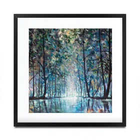 Romantic Rainy Blue Square Framed Art Print Romantic Rainy Blue Square Framed Art Print wall art product Valery Rybakow / Shutterstock