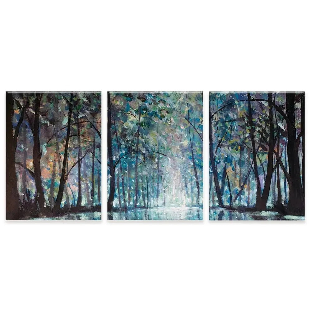 Romantic Rainy Blue Trio Canvas Print Romantic Rainy Blue Trio Canvas Print wall art product Valery Rybakow / Shutterstock