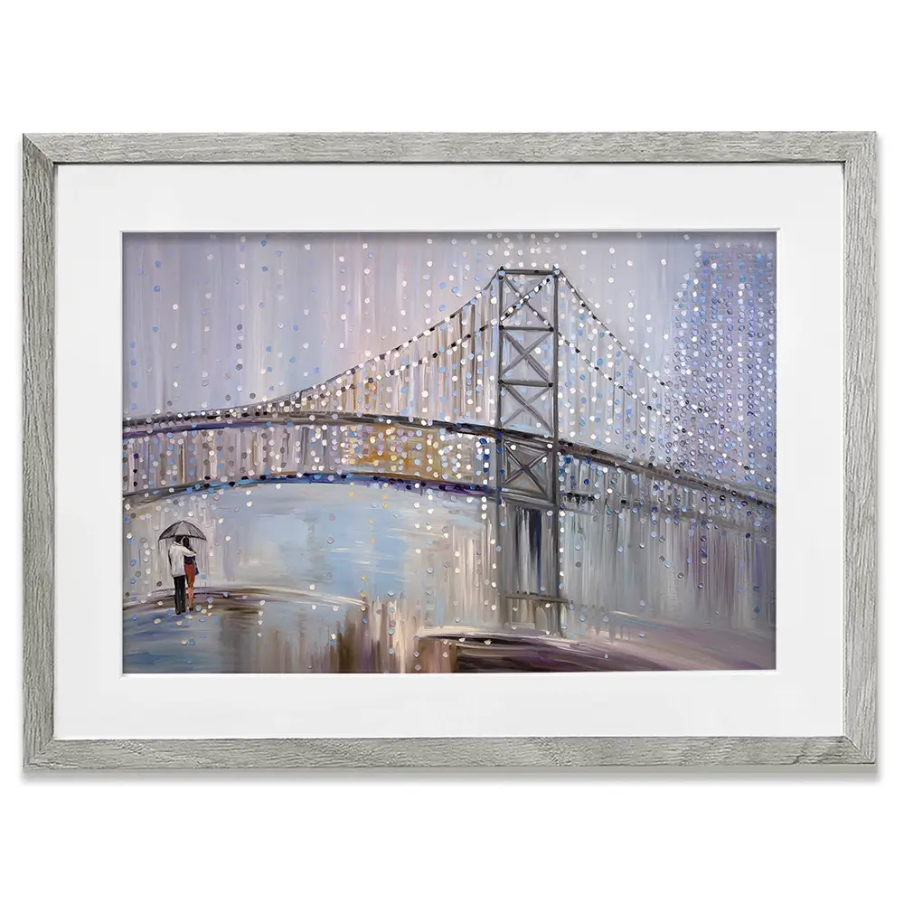 Romantic Rainy Date Framed Art Print Romantic Rainy Date Framed Art Print wall art product Ekaterina Ermilkina