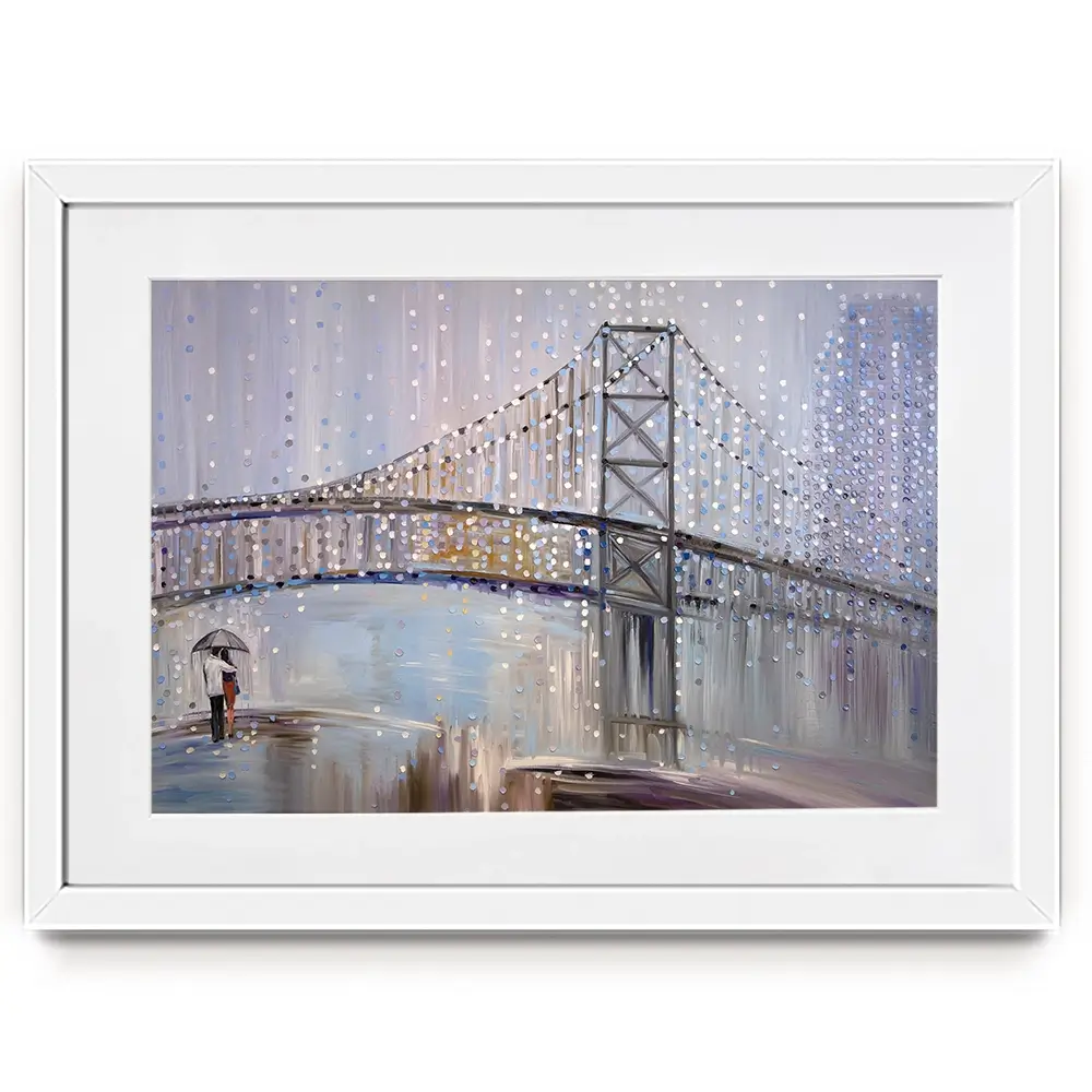 Romantic Rainy Date Framed Art Print Romantic Rainy Date Framed Art Print wall art product Ekaterina Ermilkina