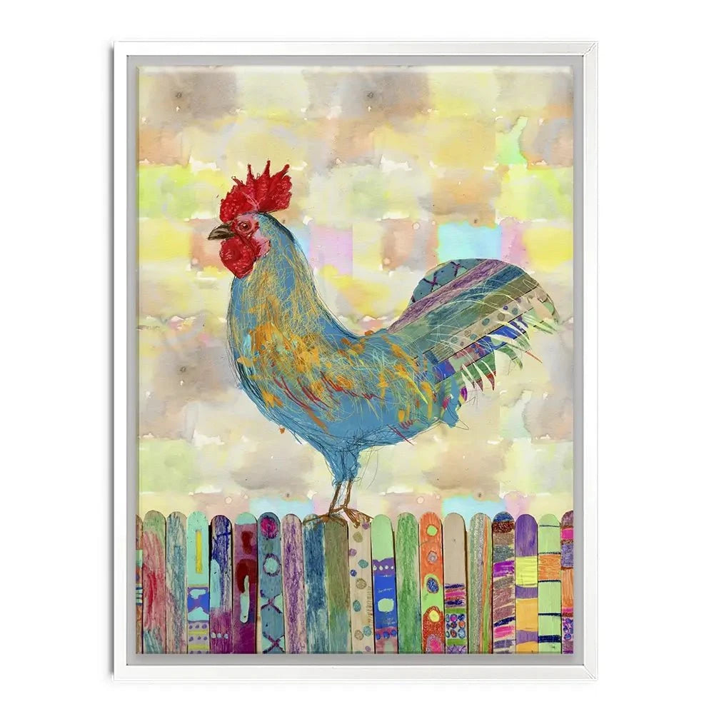 Rooster On A Fence Canvas Print Rooster On A Fence Canvas Print wall art product Ingrid Blixt