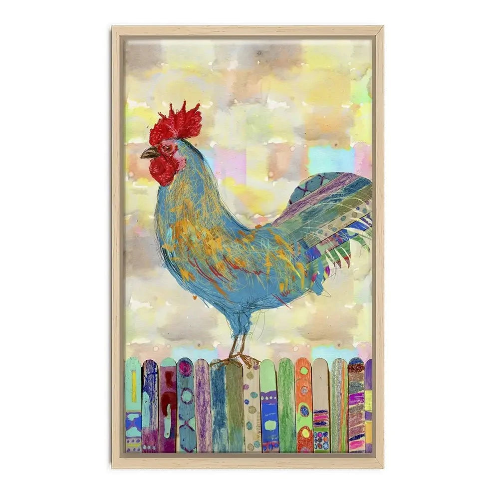 Rooster On A Fence Canvas Print Rooster On A Fence Canvas Print wall art product Ingrid Blixt