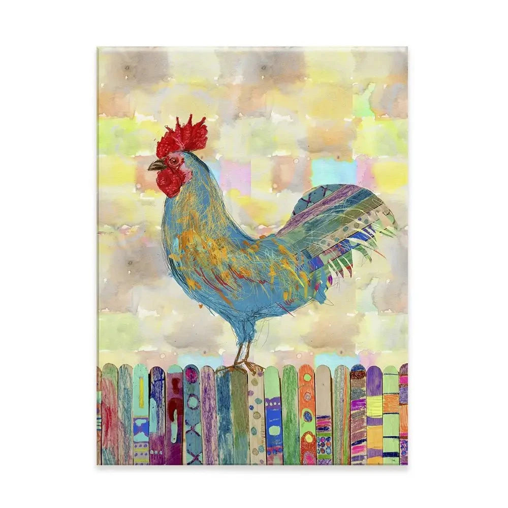 Rooster On A Fence Canvas Print Rooster On A Fence Canvas Print wall art product Ingrid Blixt