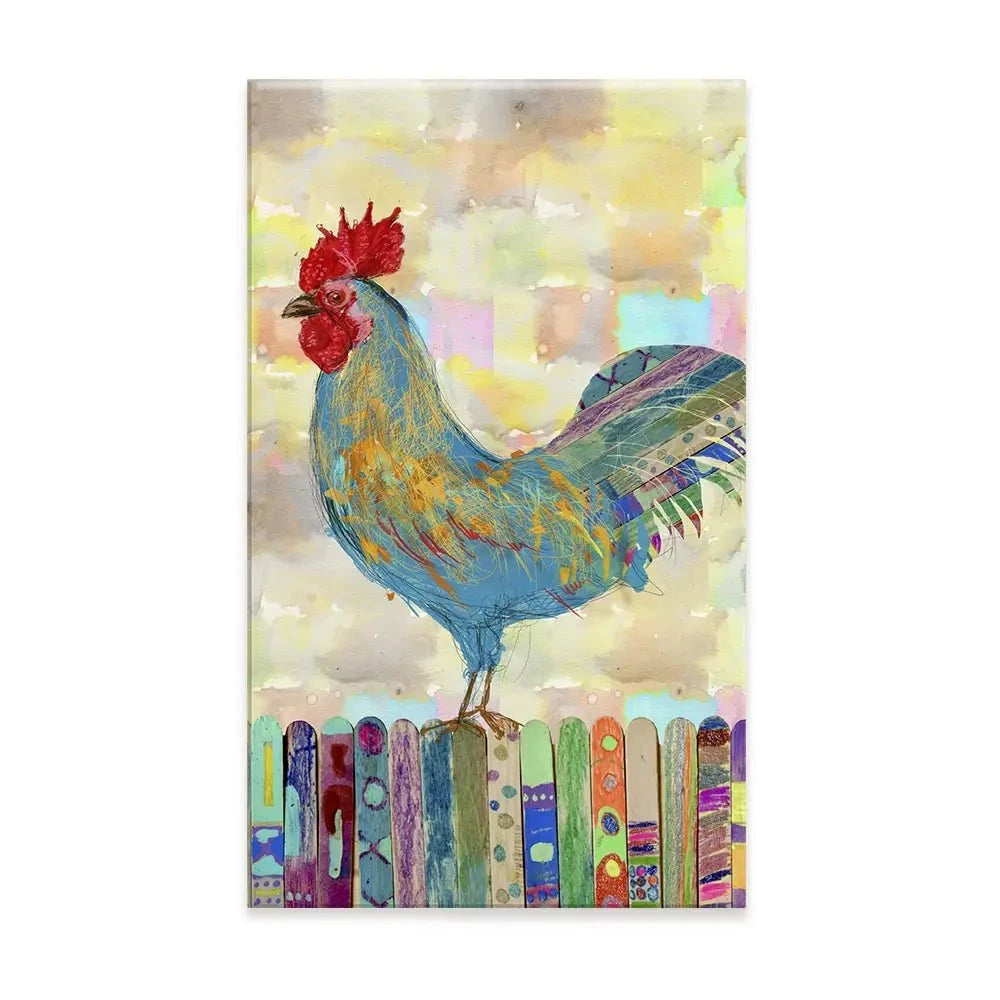 Rooster On A Fence Canvas Print Rooster On A Fence Canvas Print wall art product Ingrid Blixt