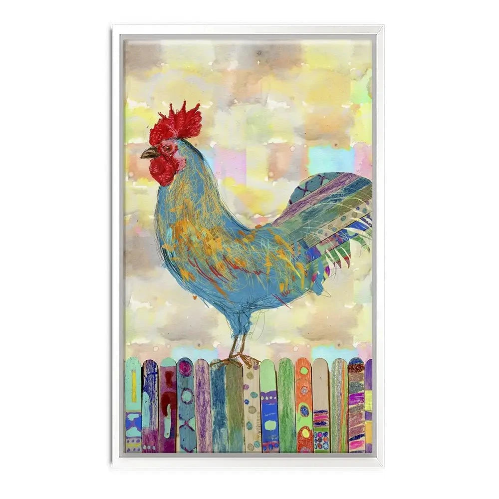 Rooster On A Fence Canvas Print Rooster On A Fence Canvas Print wall art product Ingrid Blixt