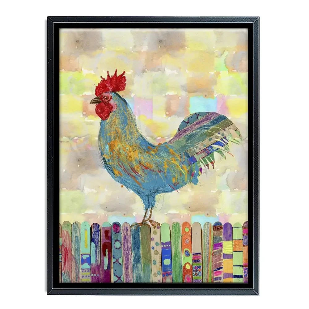 Rooster On A Fence Canvas Print Rooster On A Fence Canvas Print wall art product Ingrid Blixt