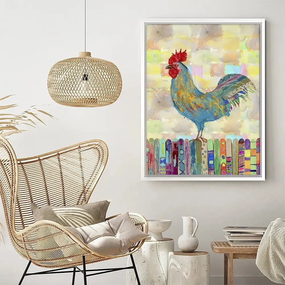 Rooster On A Fence Canvas Print Rooster On A Fence Canvas Print wall art product Ingrid Blixt