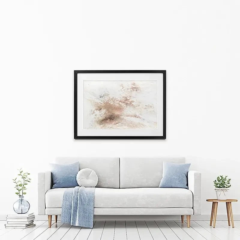 Rose Gold Snow Framed Art Print Rose Gold Snow Framed Art Print wall art product Alyson Storms - Independent