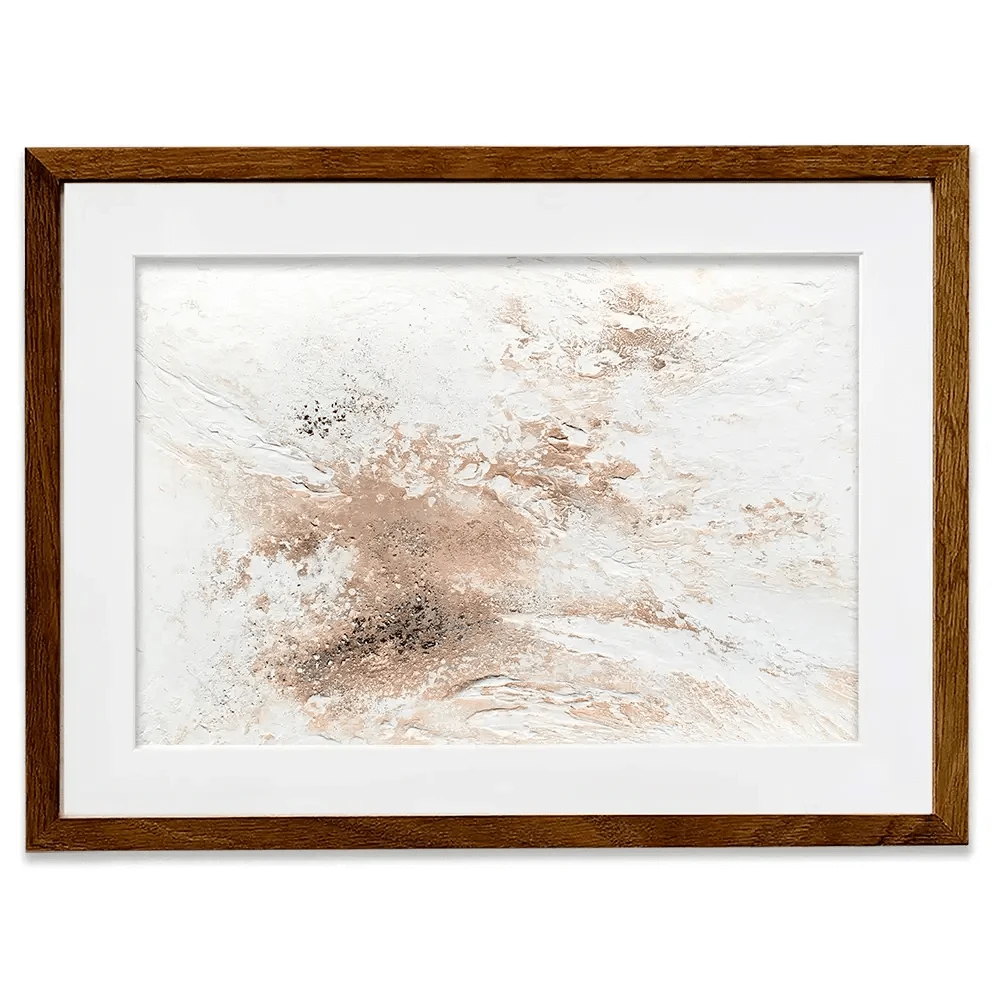 Rose Gold Snow Framed Art Print Rose Gold Snow Framed Art Print wall art product Alyson Storms - Independent