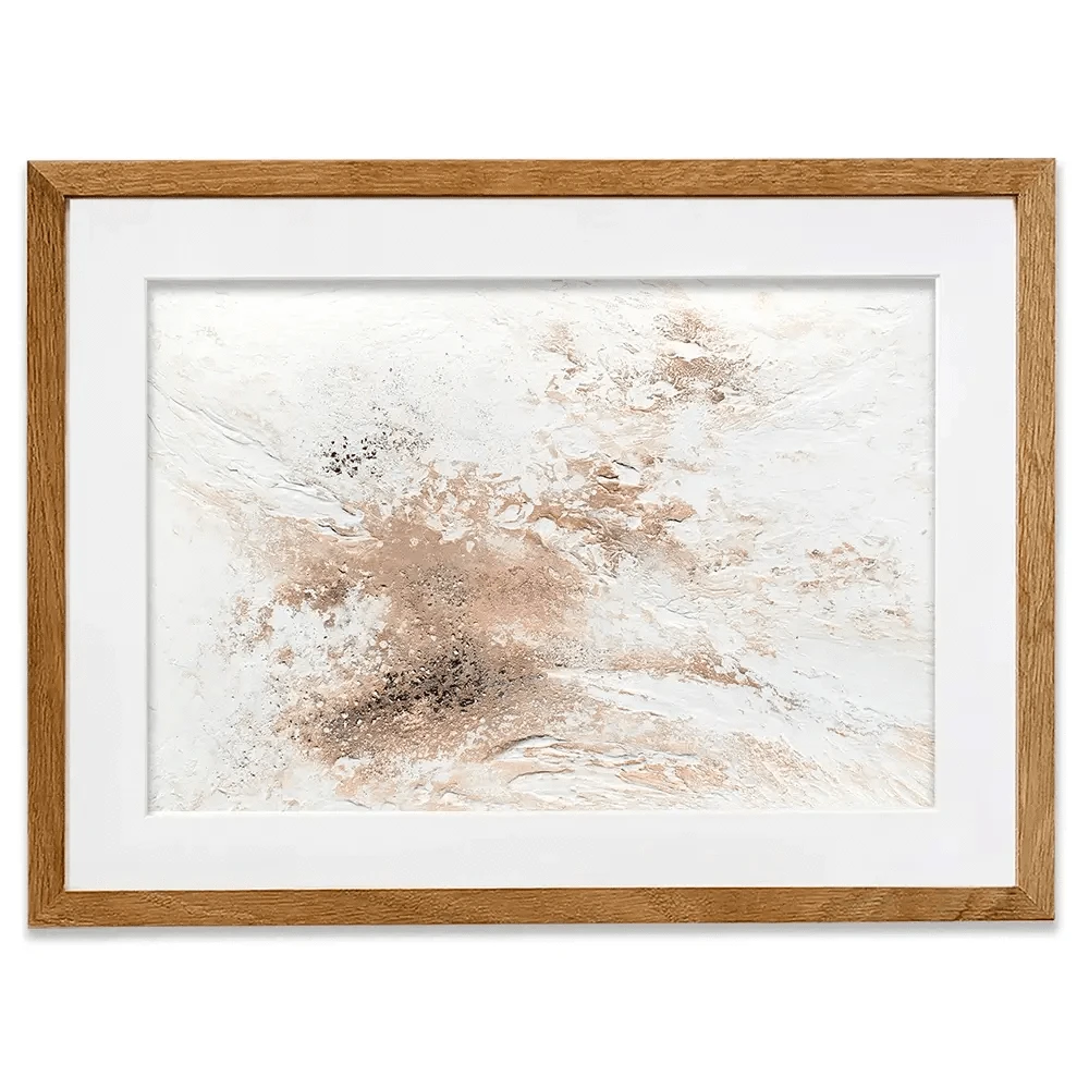 Rose Gold Snow Framed Art Print Rose Gold Snow Framed Art Print wall art product Alyson Storms - Independent
