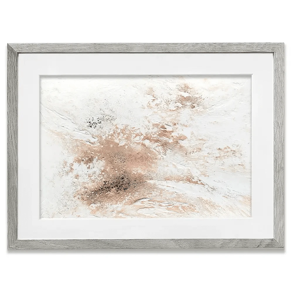Rose Gold Snow Framed Art Print Rose Gold Snow Framed Art Print wall art product Alyson Storms - Independent