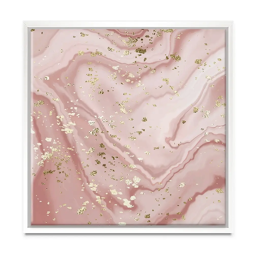 Rose Marble Speckles Square Canvas Print Rose Marble Speckles Square Canvas Print wall art product NikaMooni / Shutterstock