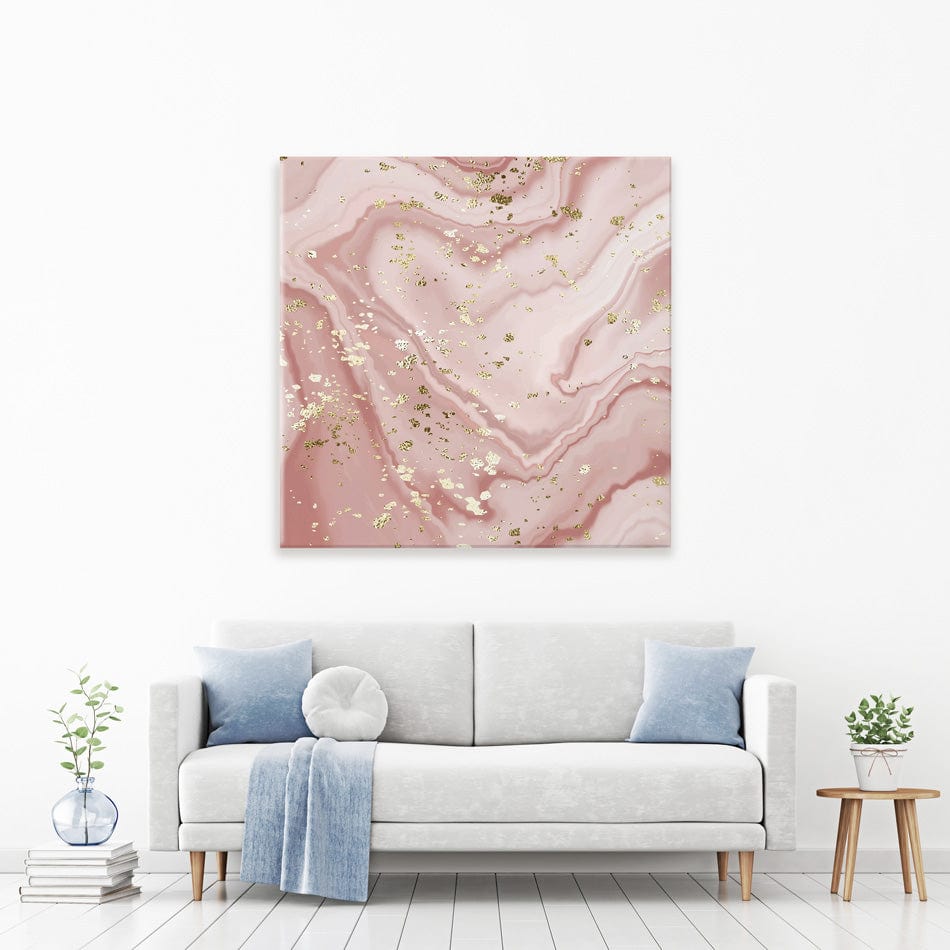 Rose Marble Speckles Square Canvas Print wall art product NikaMooni / Shutterstock