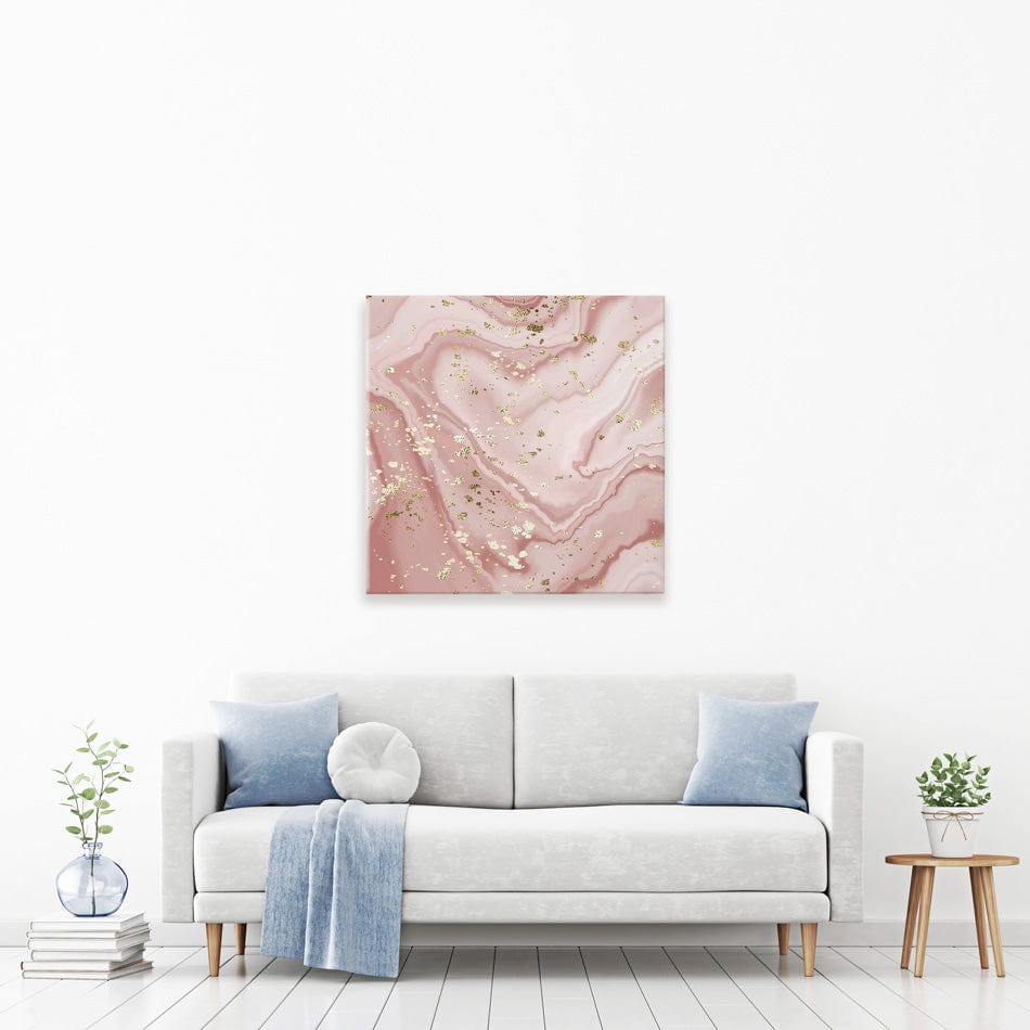 Rose Marble Speckles Square Canvas Print wall art product NikaMooni / Shutterstock