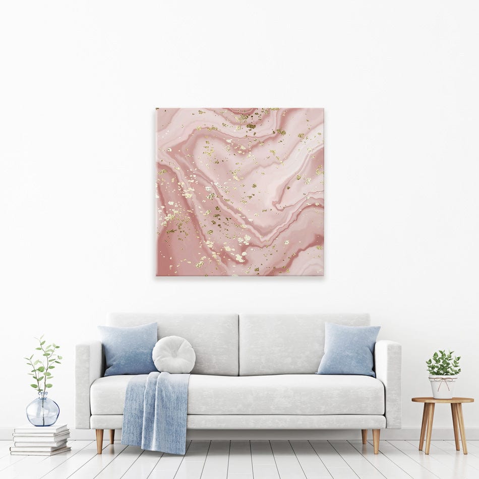 Rose Marble Speckles Square Canvas Print wall art product NikaMooni / Shutterstock