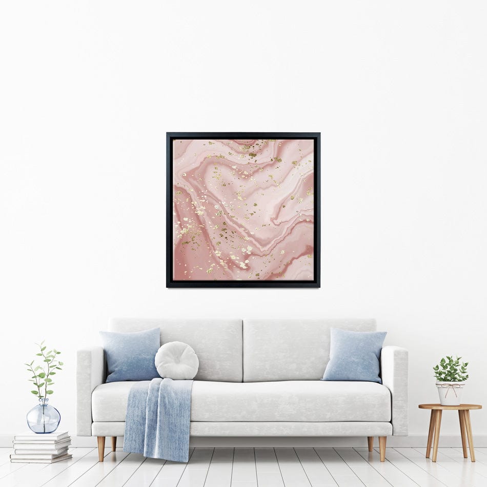 Rose Marble Speckles Square Canvas Print wall art product NikaMooni / Shutterstock