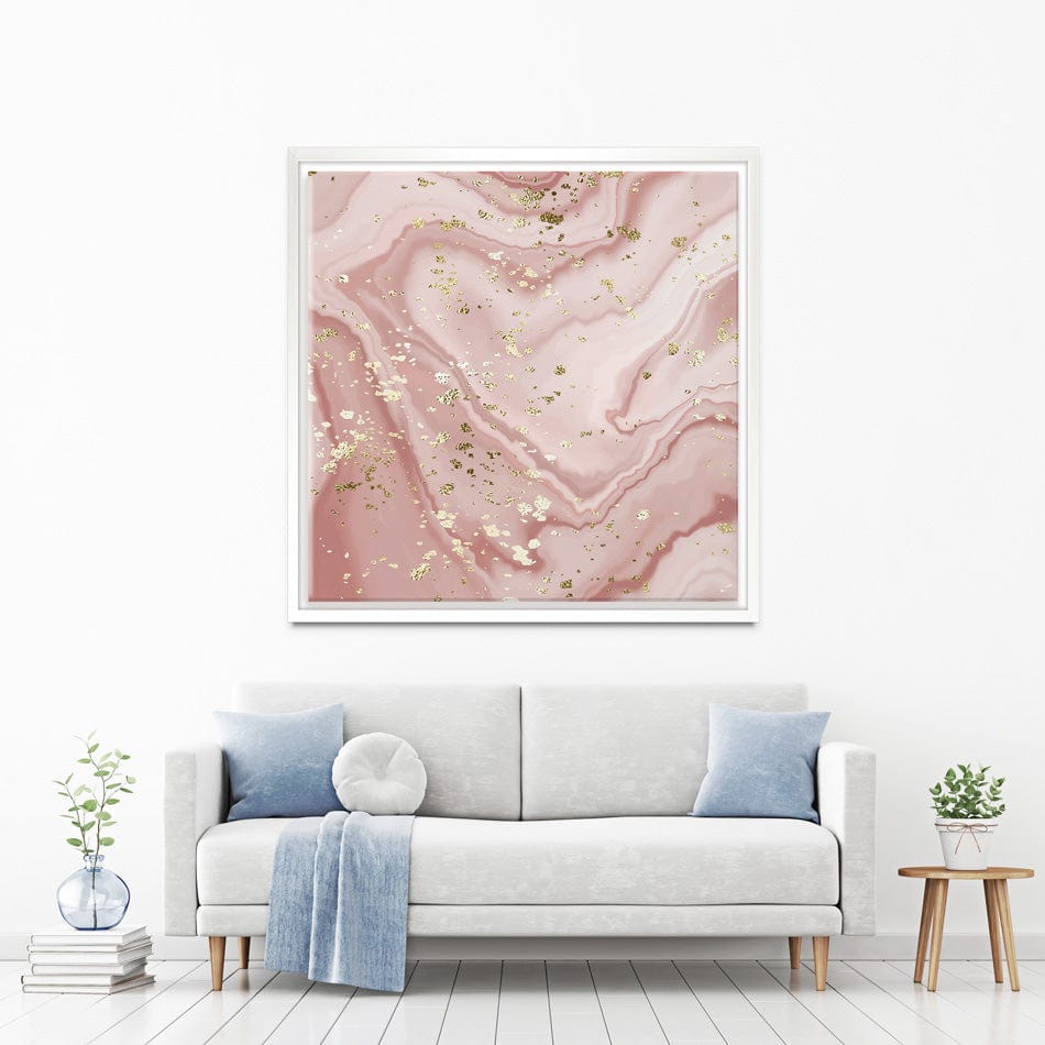 Rose Marble Speckles Square Canvas Print wall art product NikaMooni / Shutterstock