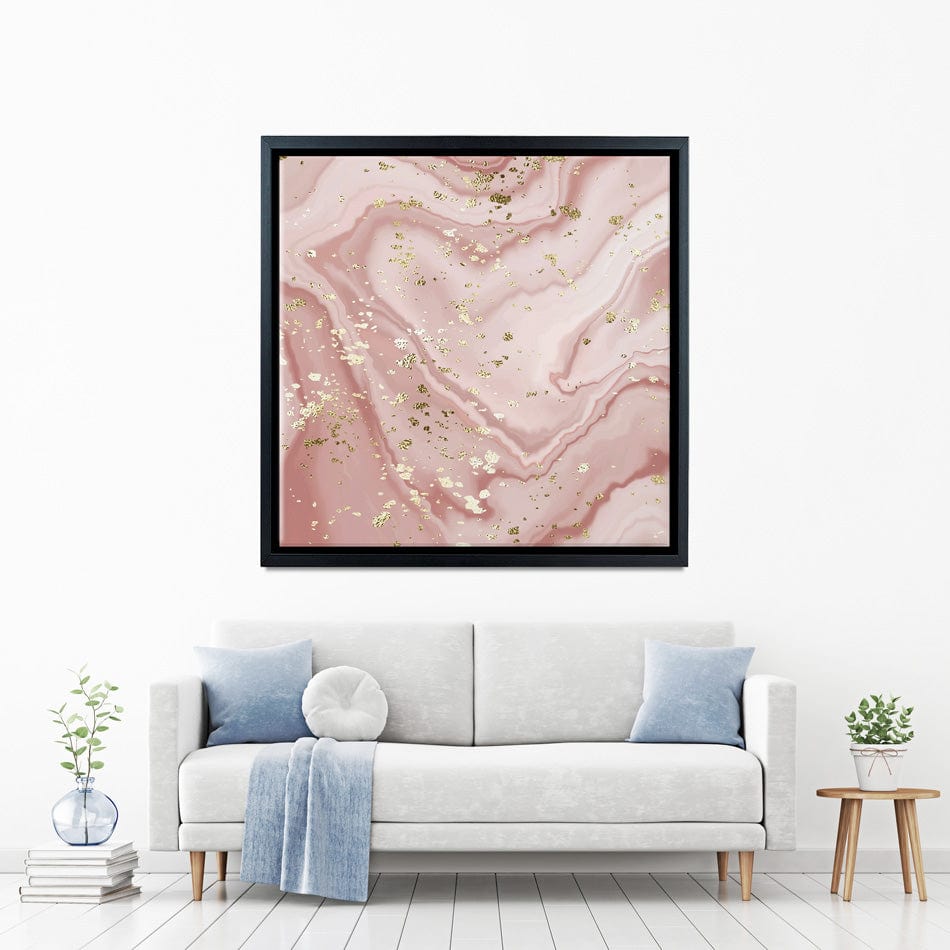 Rose Marble Speckles Square Canvas Print wall art product NikaMooni / Shutterstock