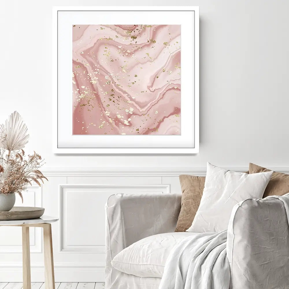 Rose Marble Speckles Square Framed Art Print Rose Marble Speckles Square Framed Art Print wall art product NikaMooni / Shutterstock