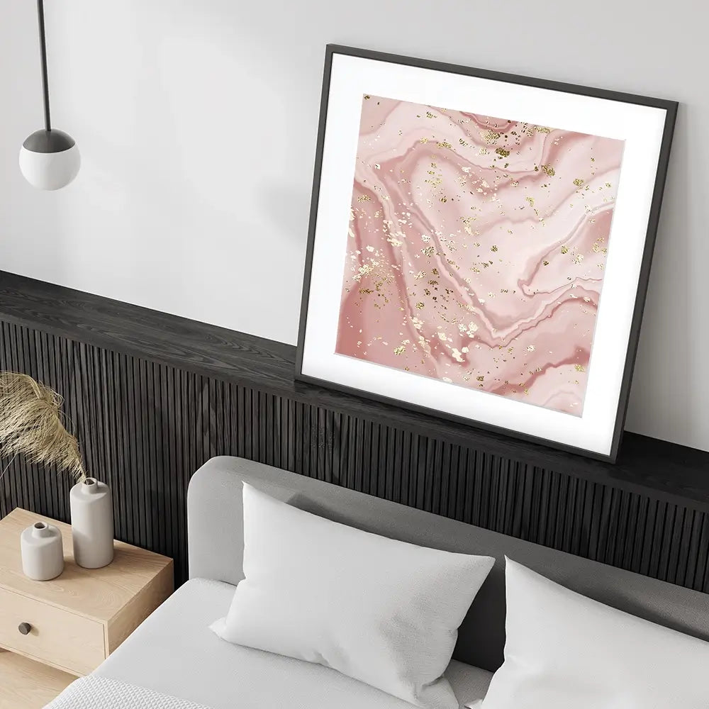 Rose Marble Speckles Square Framed Art Print Rose Marble Speckles Square Framed Art Print wall art product NikaMooni / Shutterstock