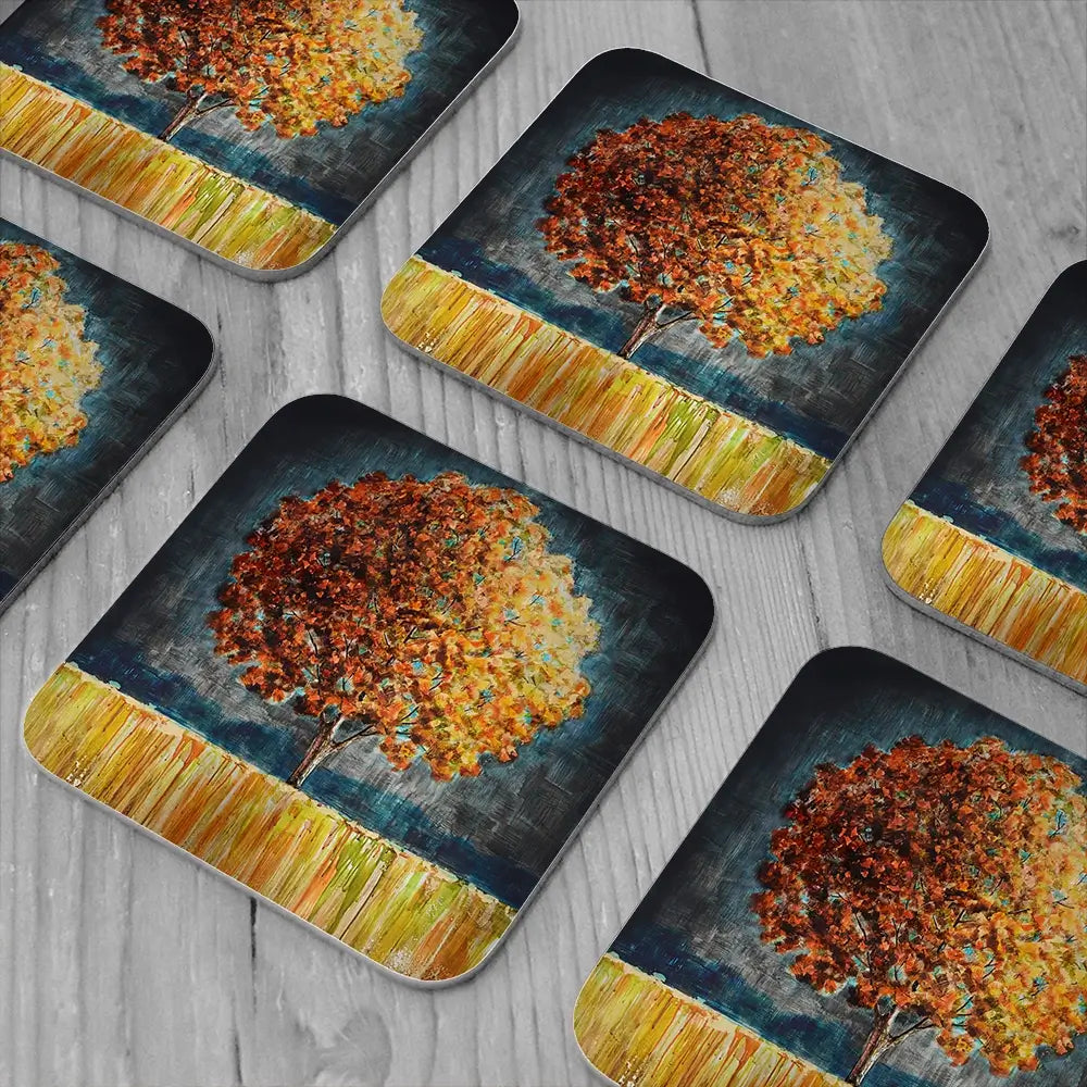 Rounded Orange Tree Coaster Set Rounded Orange Tree Coaster Set wall art product Art Print Shop