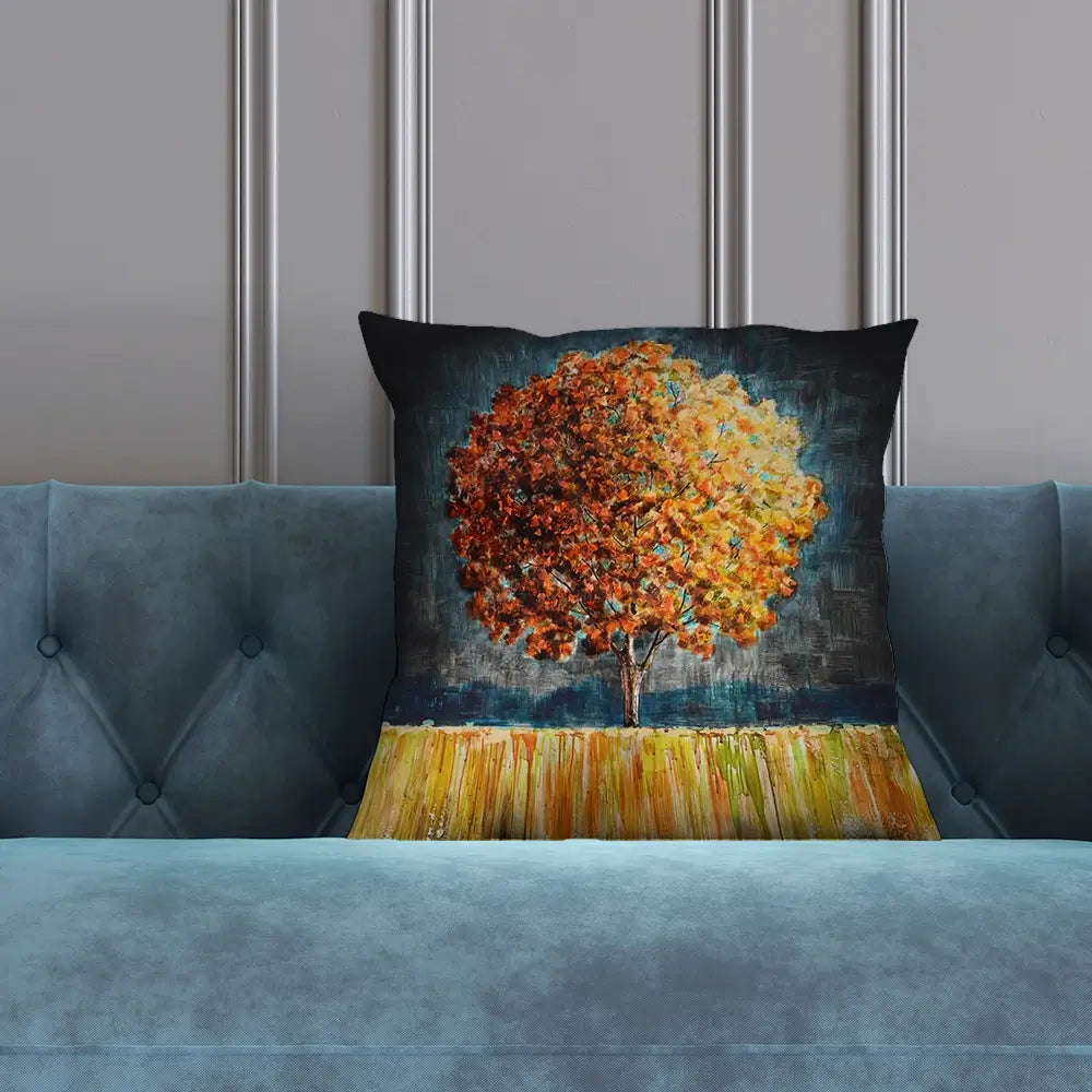 Rounded Orange Tree Cushion Rounded Orange Tree Cushion wall art product Art Print Shop