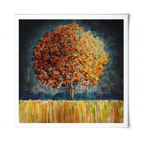 Rounded Orange Tree Square Art Print Rounded Orange Tree Square Art Print wall art product Art Print Shop