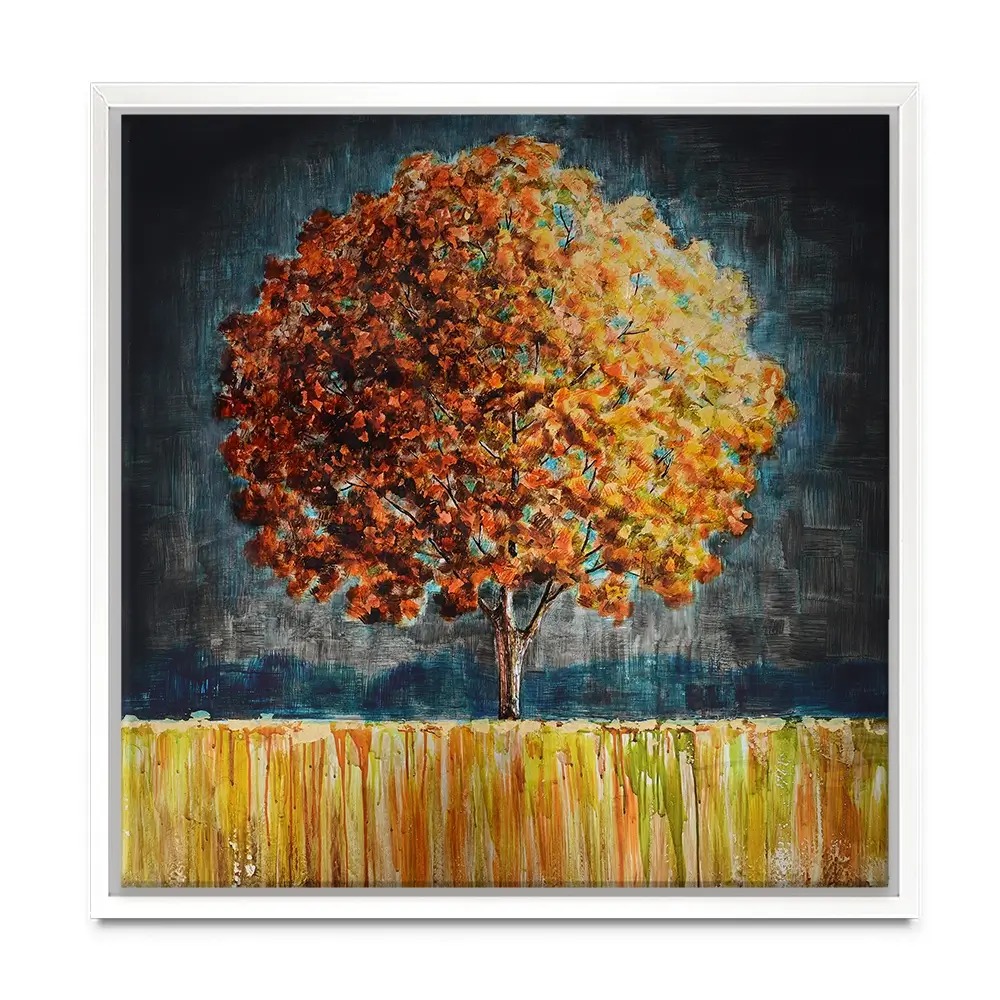 Rounded Orange Tree Square Canvas Print Rounded Orange Tree Square Canvas Print wall art product Art Print Shop